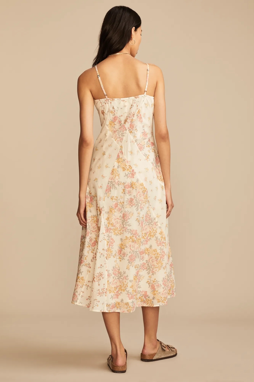 PATCHWORK PRINT MIDI SLIP DRESS, image 6