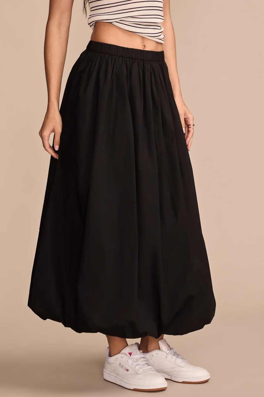 BUBBLE POPLIN MAXI SKIRT, image 3