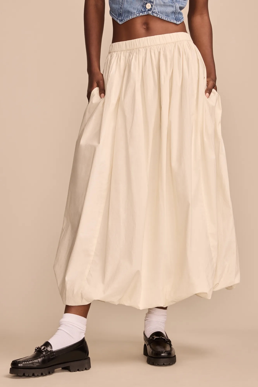 BUBBLE POPLIN MAXI SKIRT, image 2