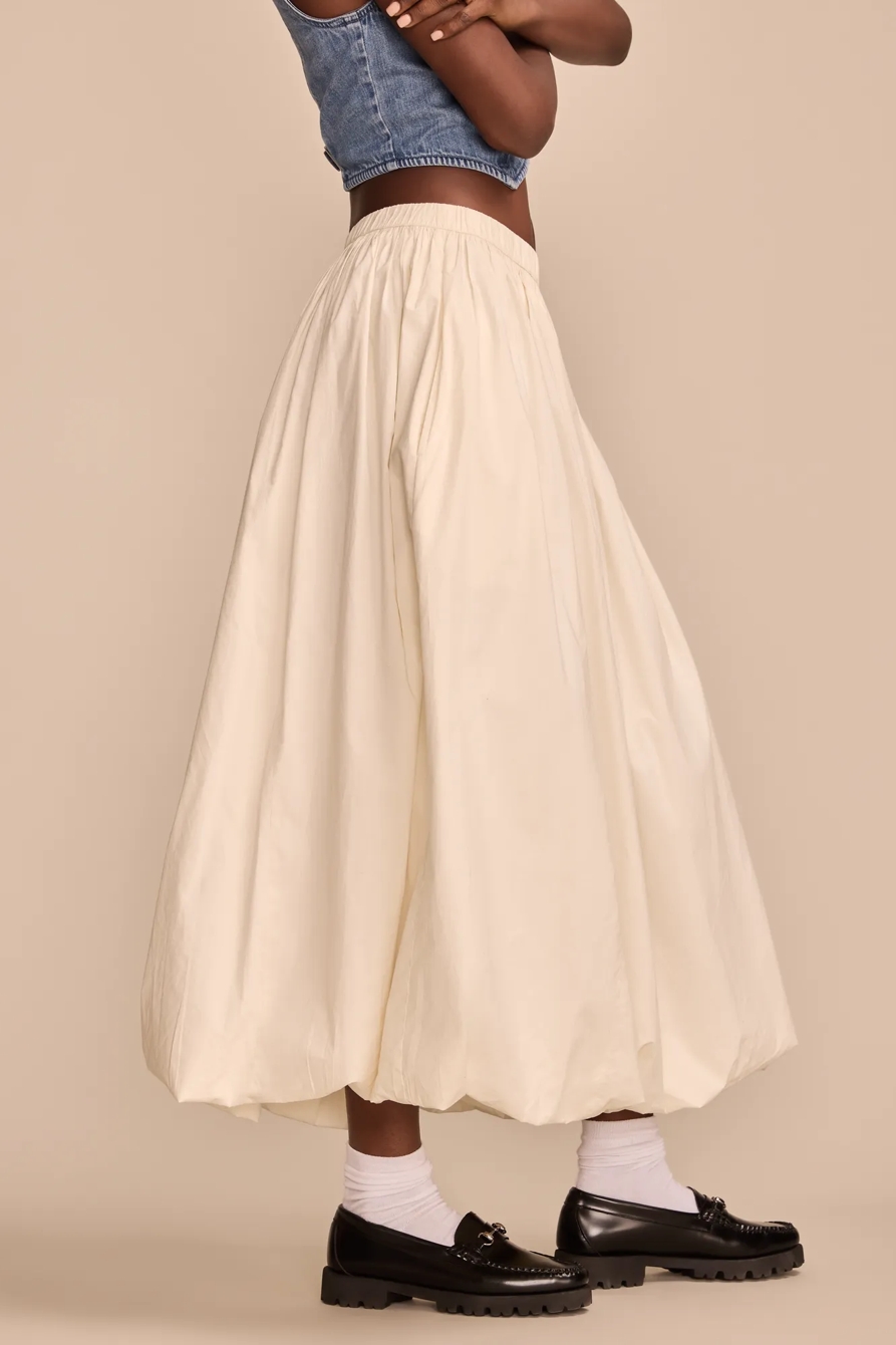 BUBBLE POPLIN MAXI SKIRT, image 4
