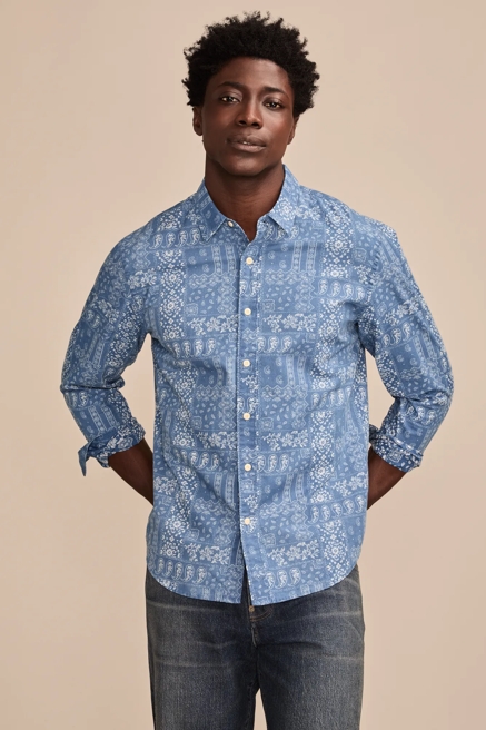 PRINTED PAISLEY 1 POCKET LONG SLEEVE SHIRT, image 1