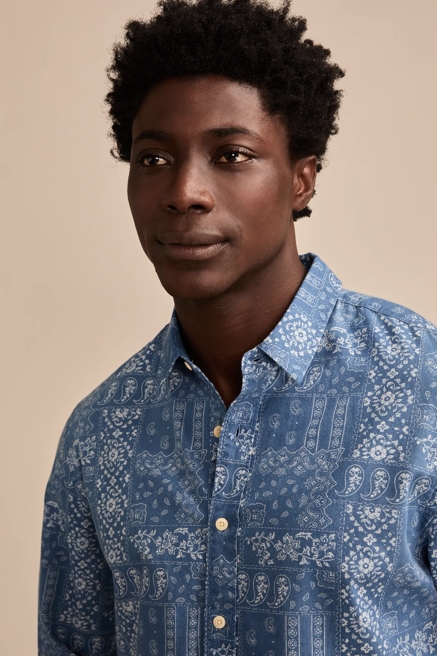 PRINTED PAISLEY 1 POCKET LONG SLEEVE SHIRT, image 2