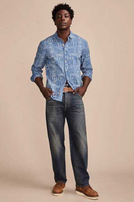 PRINTED PAISLEY 1 POCKET LONG SLEEVE SHIRT, image 3