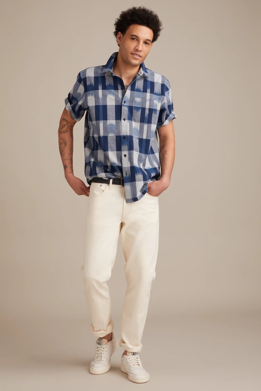 PLAID IKAT SHORT SLEEVE SHIRT, image 5