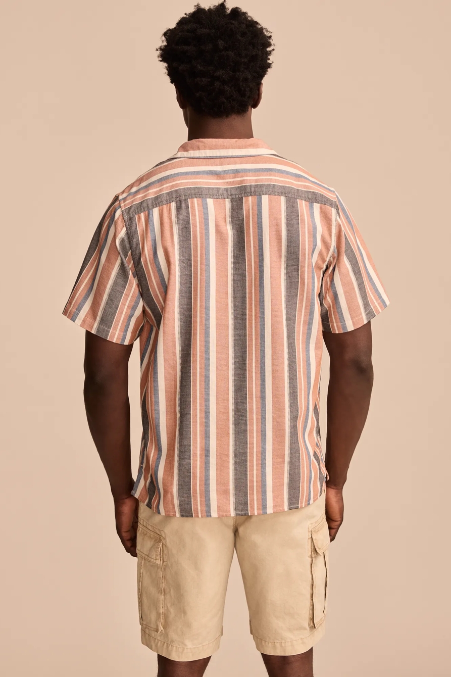STRIPED SHORT SLEEVE CAMP COLLAR SHIRT, image 5