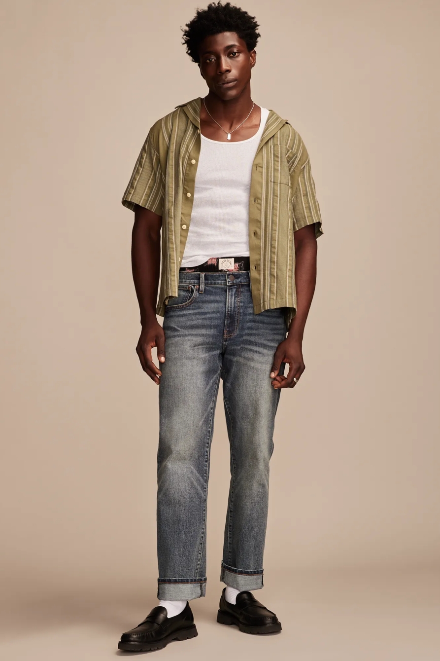 STRIPED SHORT SLEEVE CAMP COLLAR SHIRT, image 4