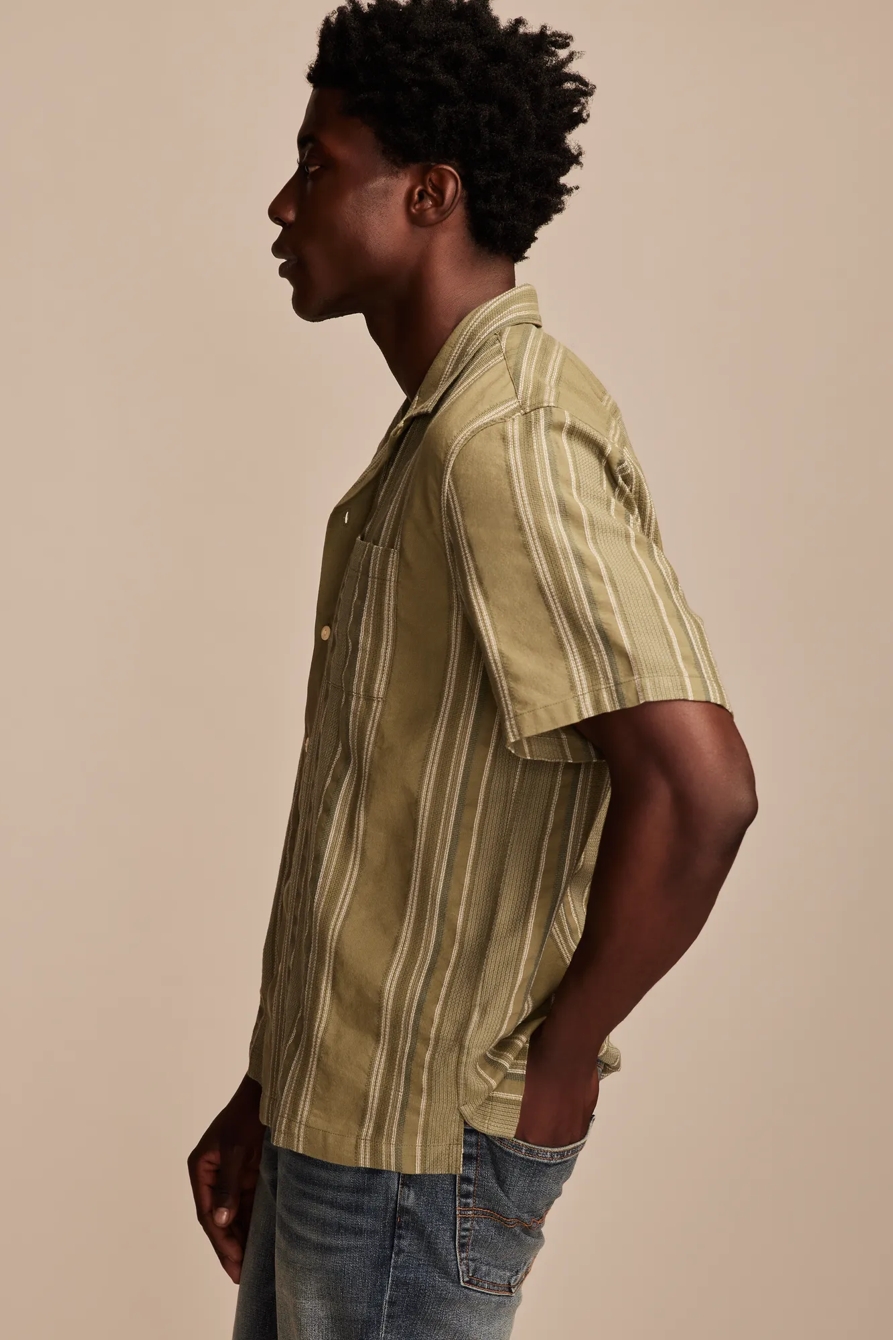 STRIPED SHORT SLEEVE CAMP COLLAR SHIRT, image 5