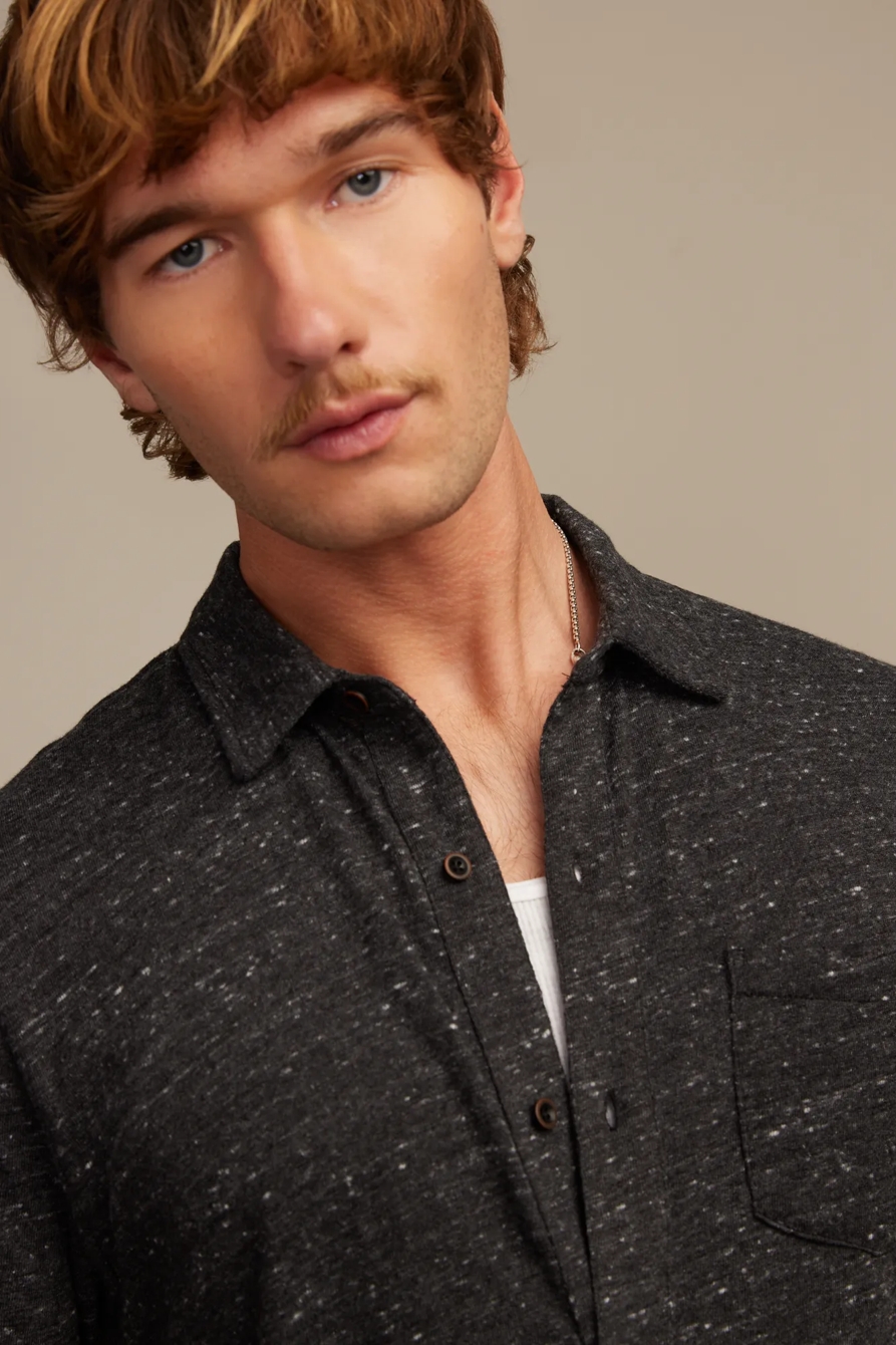 LINEN SHORT SLEEVE BUTTON UP SHIRT, image 2