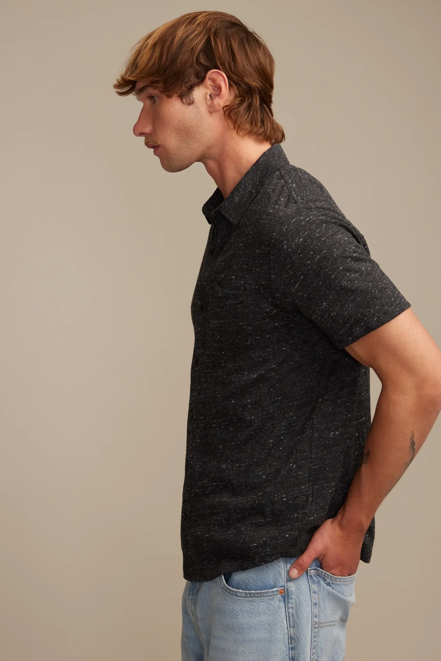 LINEN SHORT SLEEVE BUTTON UP SHIRT, image 4