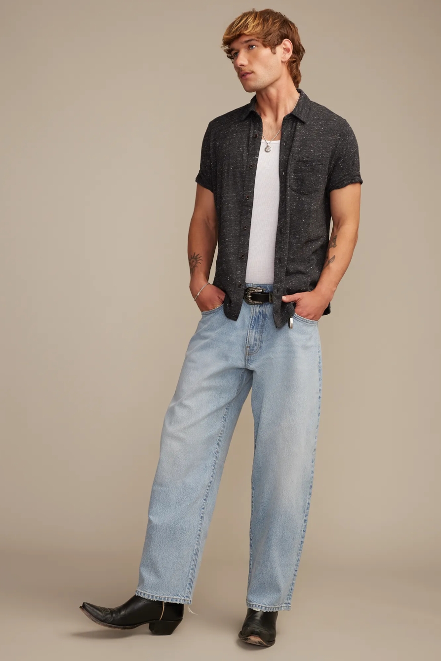 LINEN SHORT SLEEVE BUTTON UP SHIRT, image 5