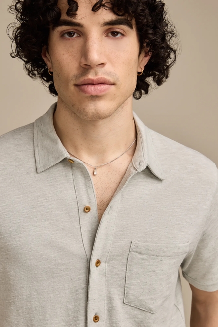 LINEN SHORT SLEEVE BUTTON UP SHIRT, image 2