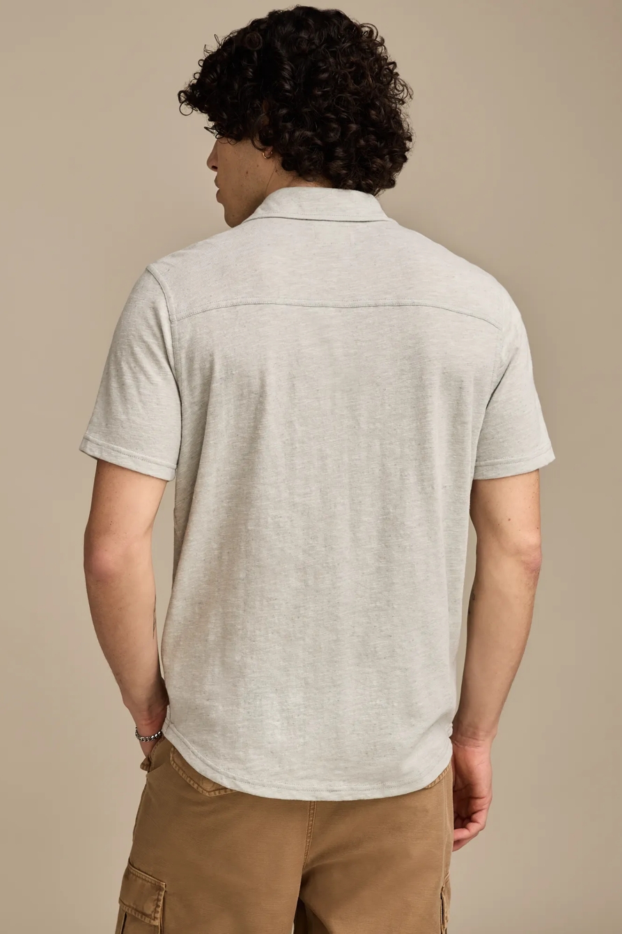 LINEN SHORT SLEEVE BUTTON UP SHIRT, image 3