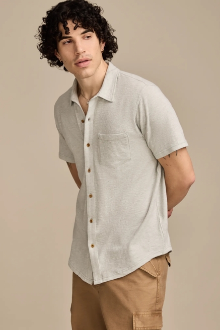 LINEN SHORT SLEEVE BUTTON UP SHIRT, image 4