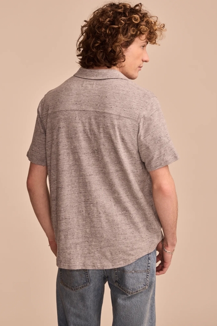 LINEN SHORT SLEEVE BUTTON UP SHIRT, image 3