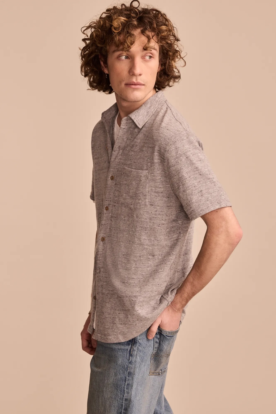 LINEN SHORT SLEEVE BUTTON UP SHIRT, image 4