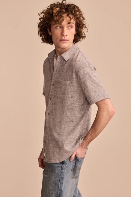 LINEN SHORT SLEEVE BUTTON UP SHIRT, image 4