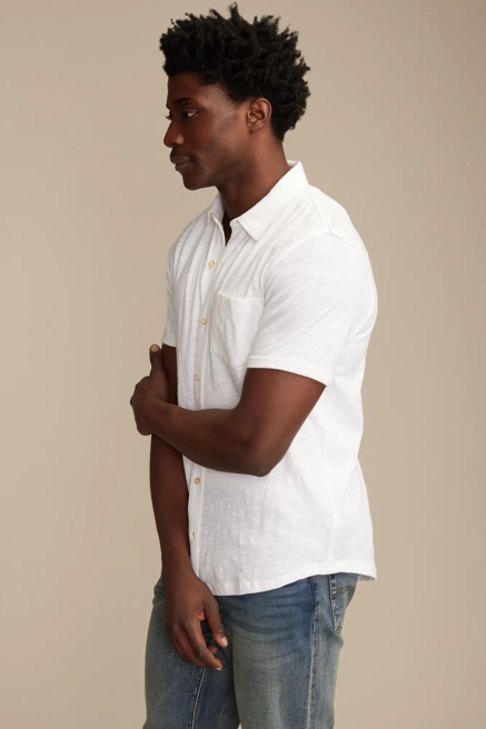 LINEN SHORT SLEEVE BUTTON UP SHIRT, image 4