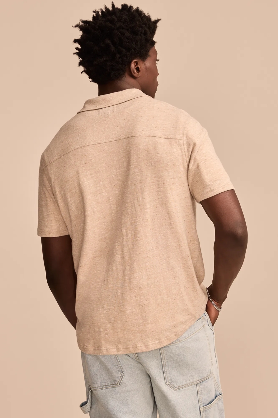 LINEN SHORT SLEEVE BUTTON UP SHIRT, image 5