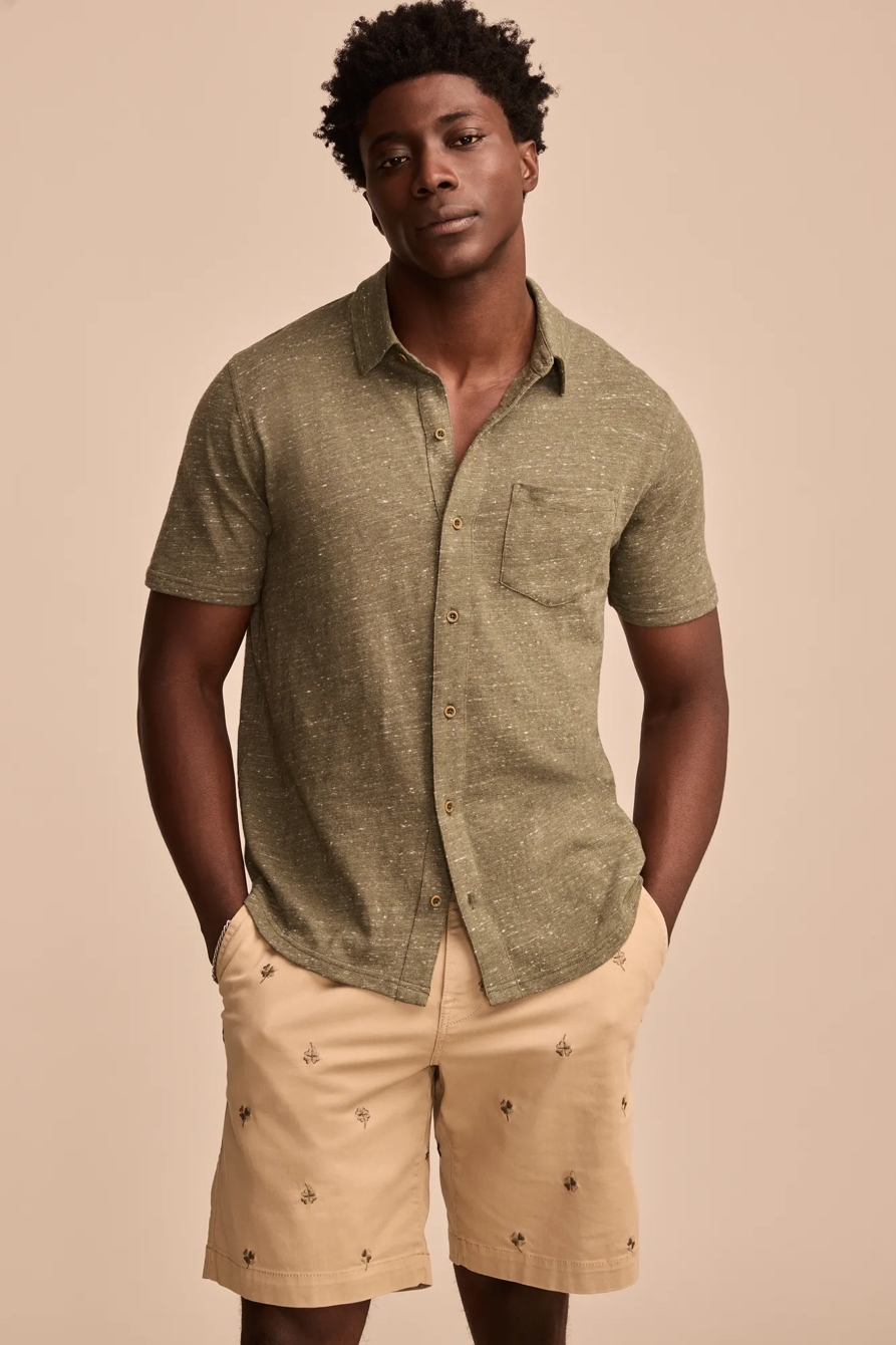 LINEN SHORT SLEEVE BUTTON UP SHIRT, image 2