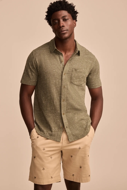 LINEN SHORT SLEEVE BUTTON UP SHIRT, image 2