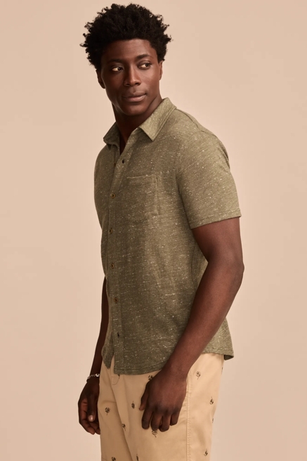 LINEN SHORT SLEEVE BUTTON UP SHIRT, image 4