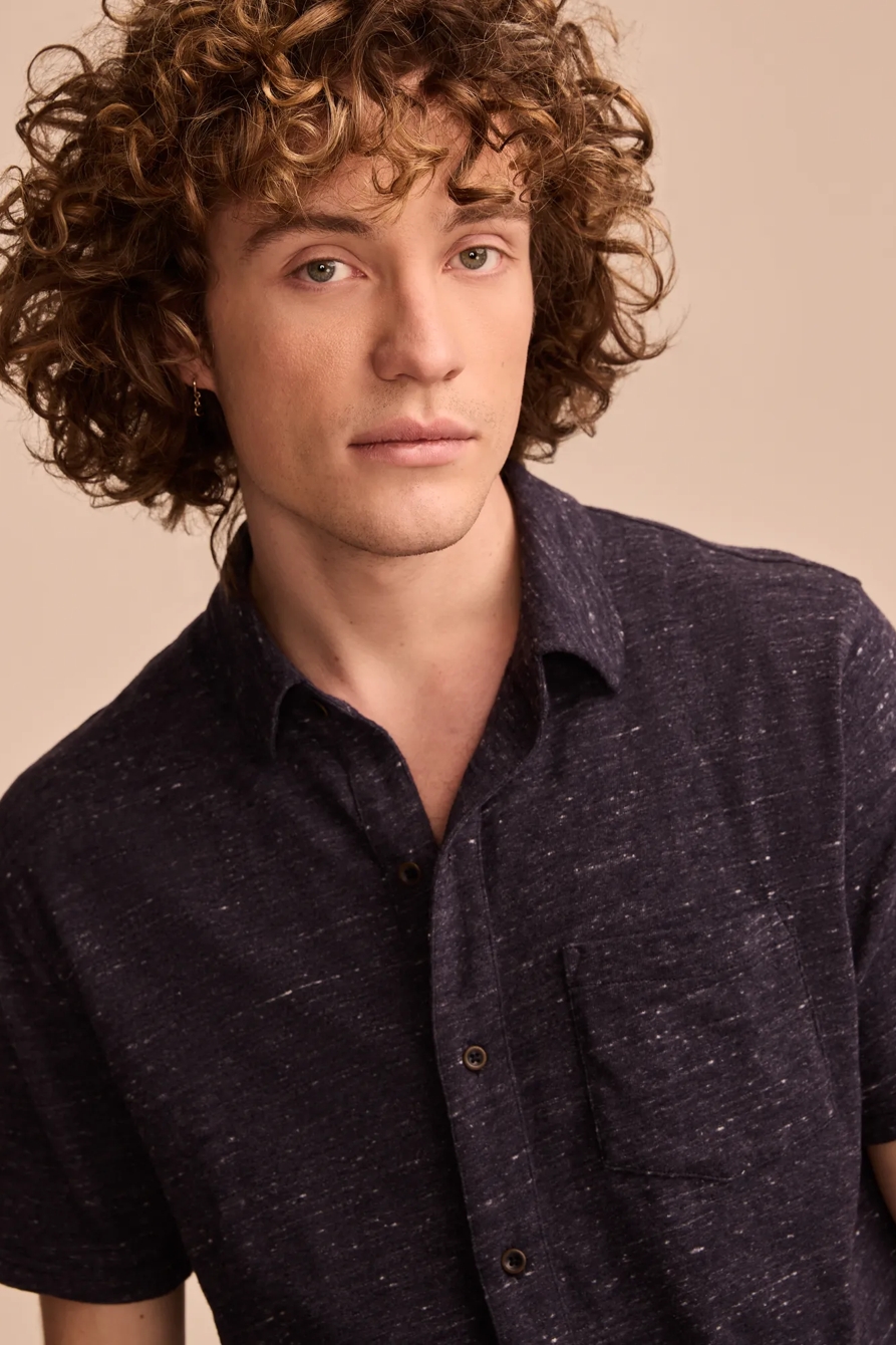 LINEN SHORT SLEEVE BUTTON UP SHIRT, image 3