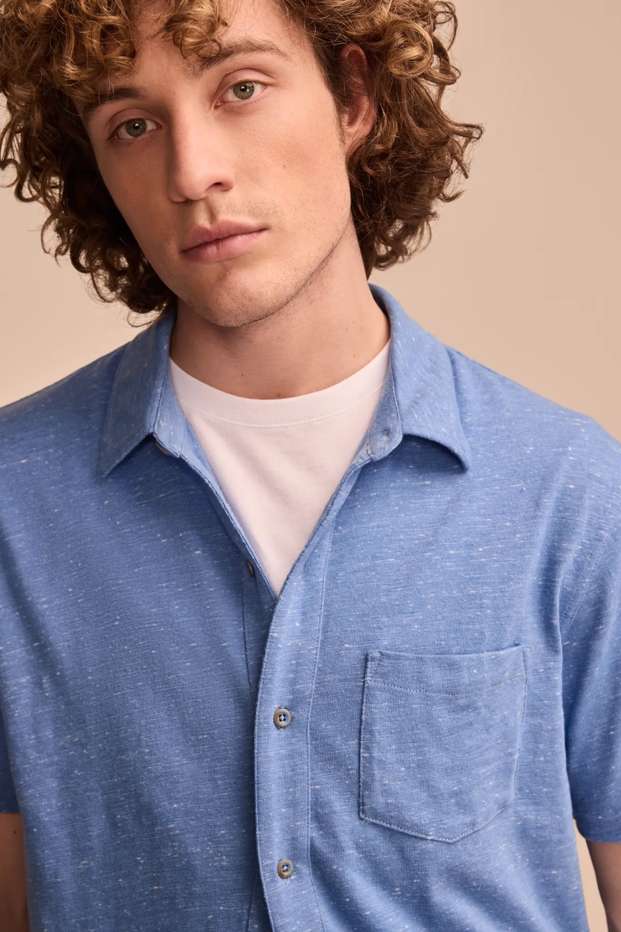 LINEN SHORT SLEEVE BUTTON UP SHIRT, image 2