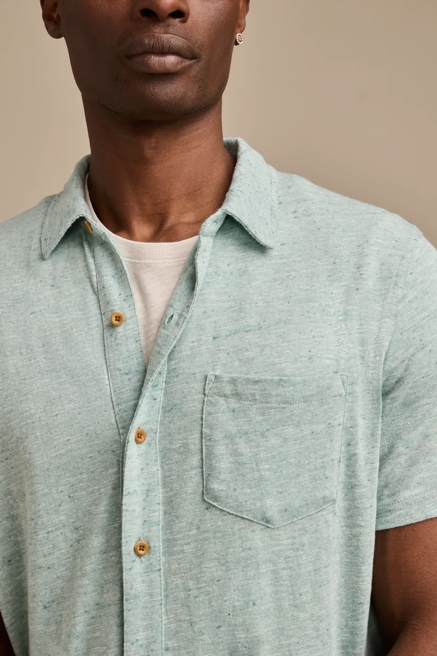 LINEN SHORT SLEEVE BUTTON UP SHIRT, image 2