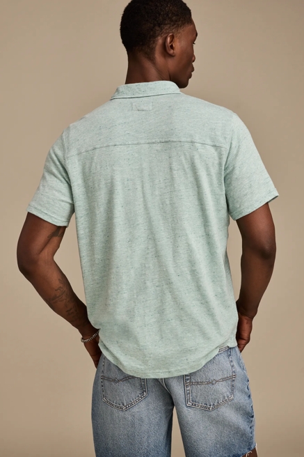 LINEN SHORT SLEEVE BUTTON UP SHIRT, image 3