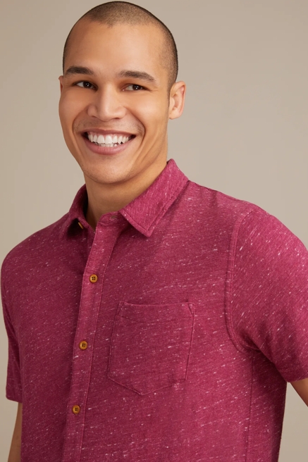 LINEN SHORT SLEEVE BUTTON UP SHIRT, image 2