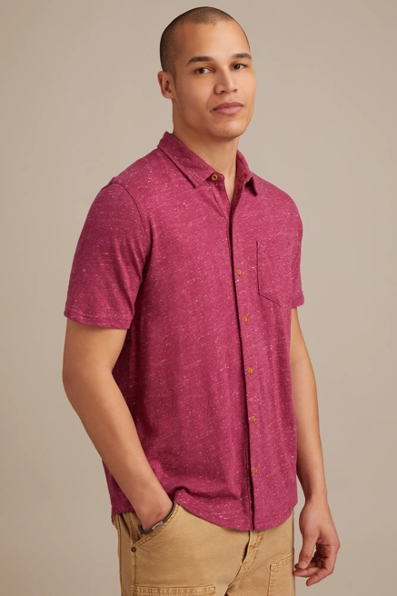 LINEN SHORT SLEEVE BUTTON UP SHIRT, image 3