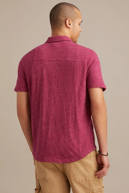 LINEN SHORT SLEEVE BUTTON UP SHIRT, image 4