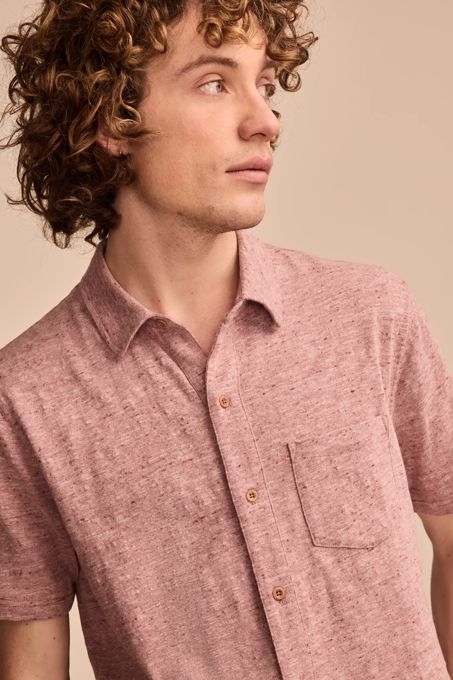 LINEN SHORT SLEEVE BUTTON UP SHIRT, image 2