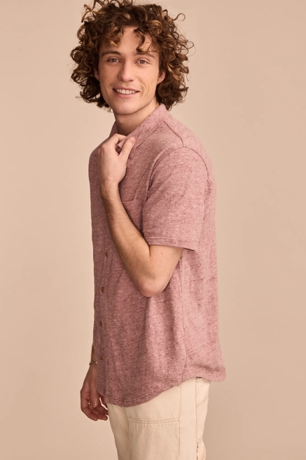 LINEN SHORT SLEEVE BUTTON UP SHIRT, image 4