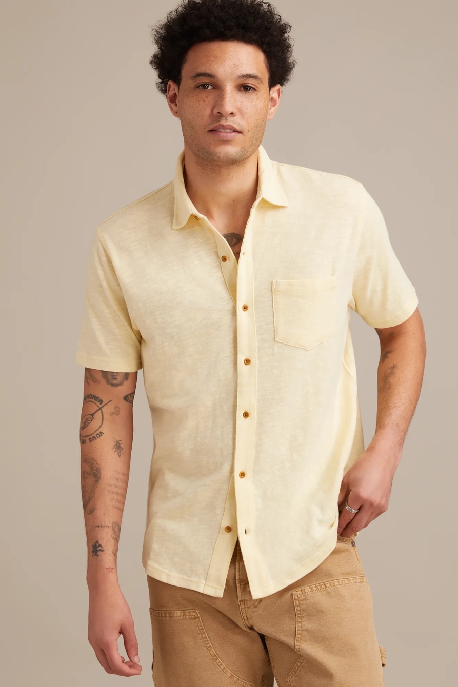 LINEN SHORT SLEEVE BUTTON UP SHIRT, image 2