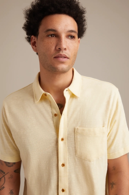 LINEN SHORT SLEEVE BUTTON UP SHIRT, image 4