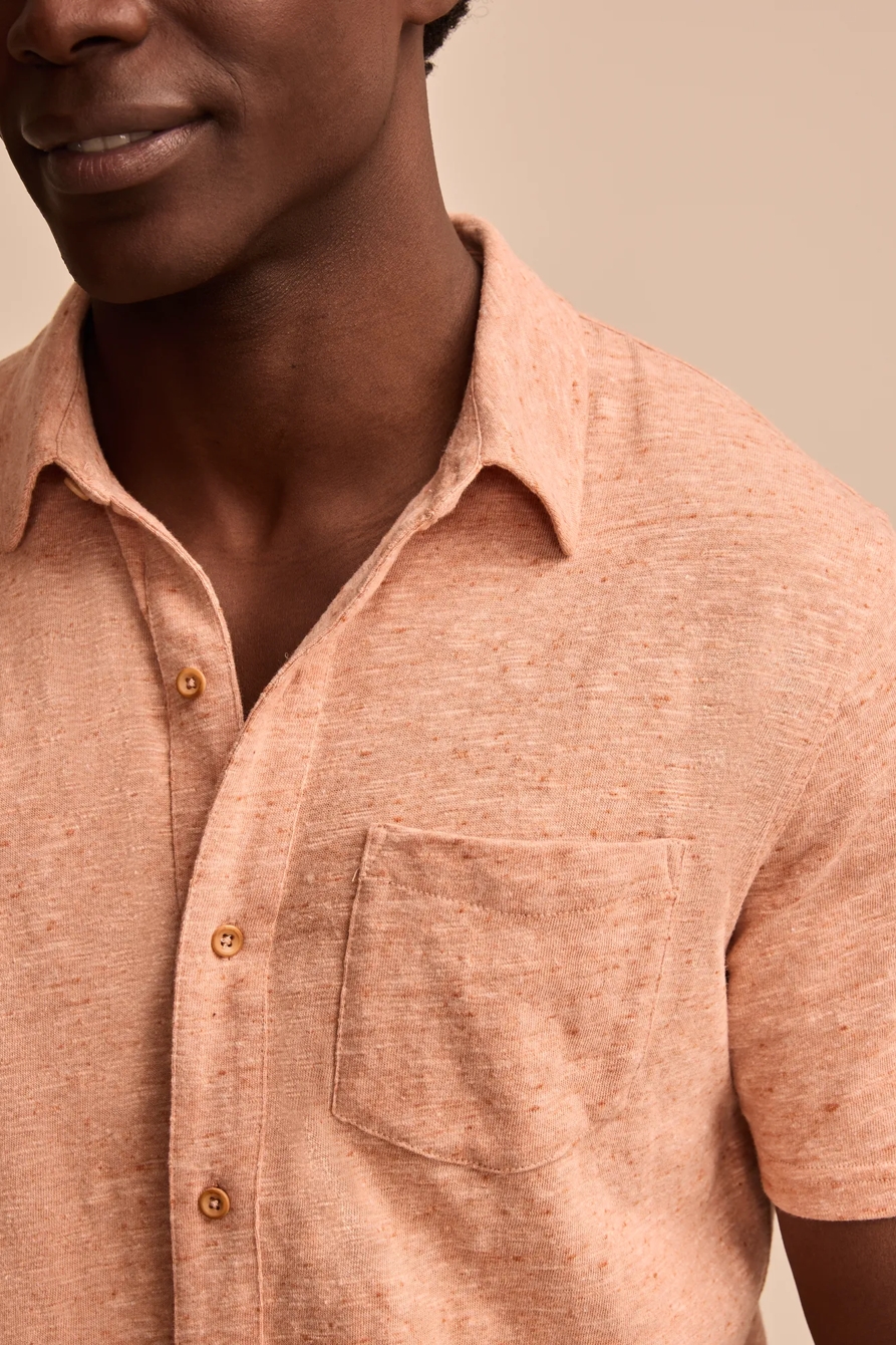 LINEN SHORT SLEEVE BUTTON UP SHIRT, image 2