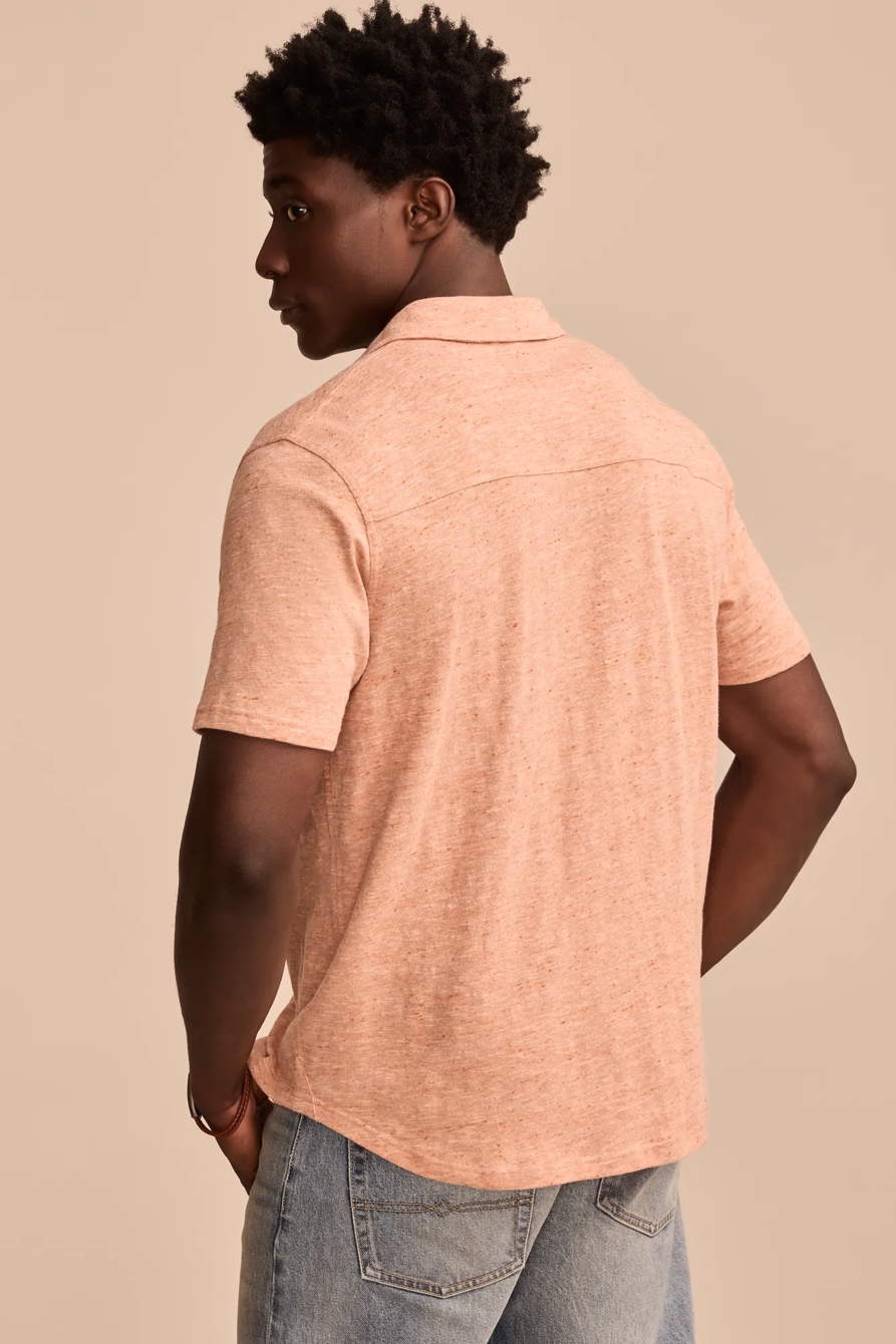 LINEN SHORT SLEEVE BUTTON UP SHIRT, image 4