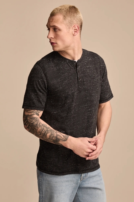 LINEN SHORT SLEEVE HENLEY, image 4