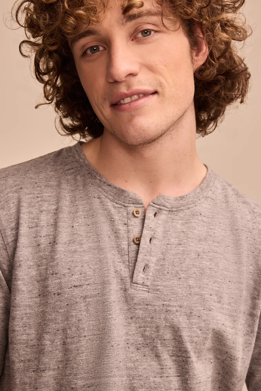 LINEN SHORT SLEEVE HENLEY, image 2