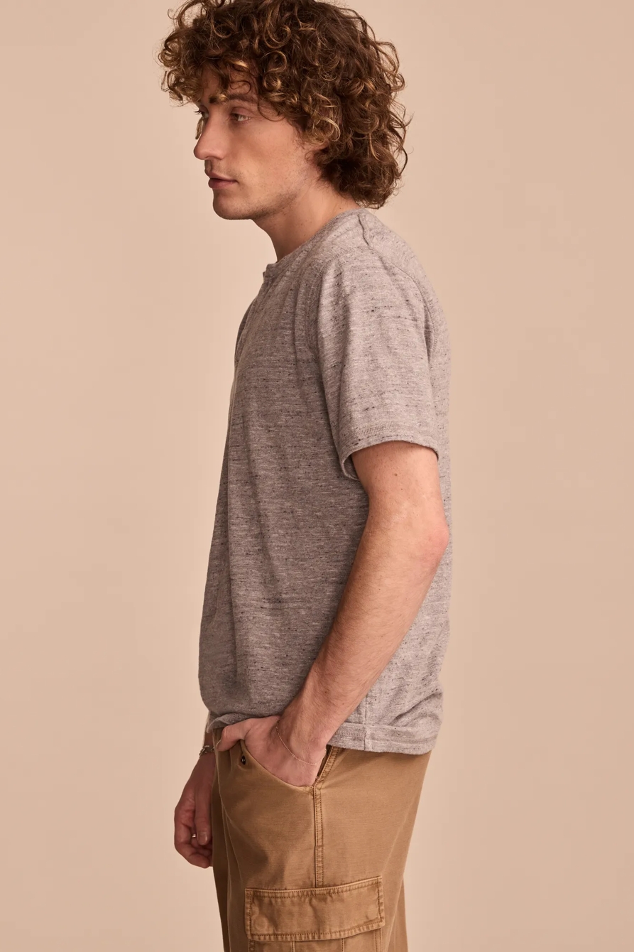 LINEN SHORT SLEEVE HENLEY, image 3