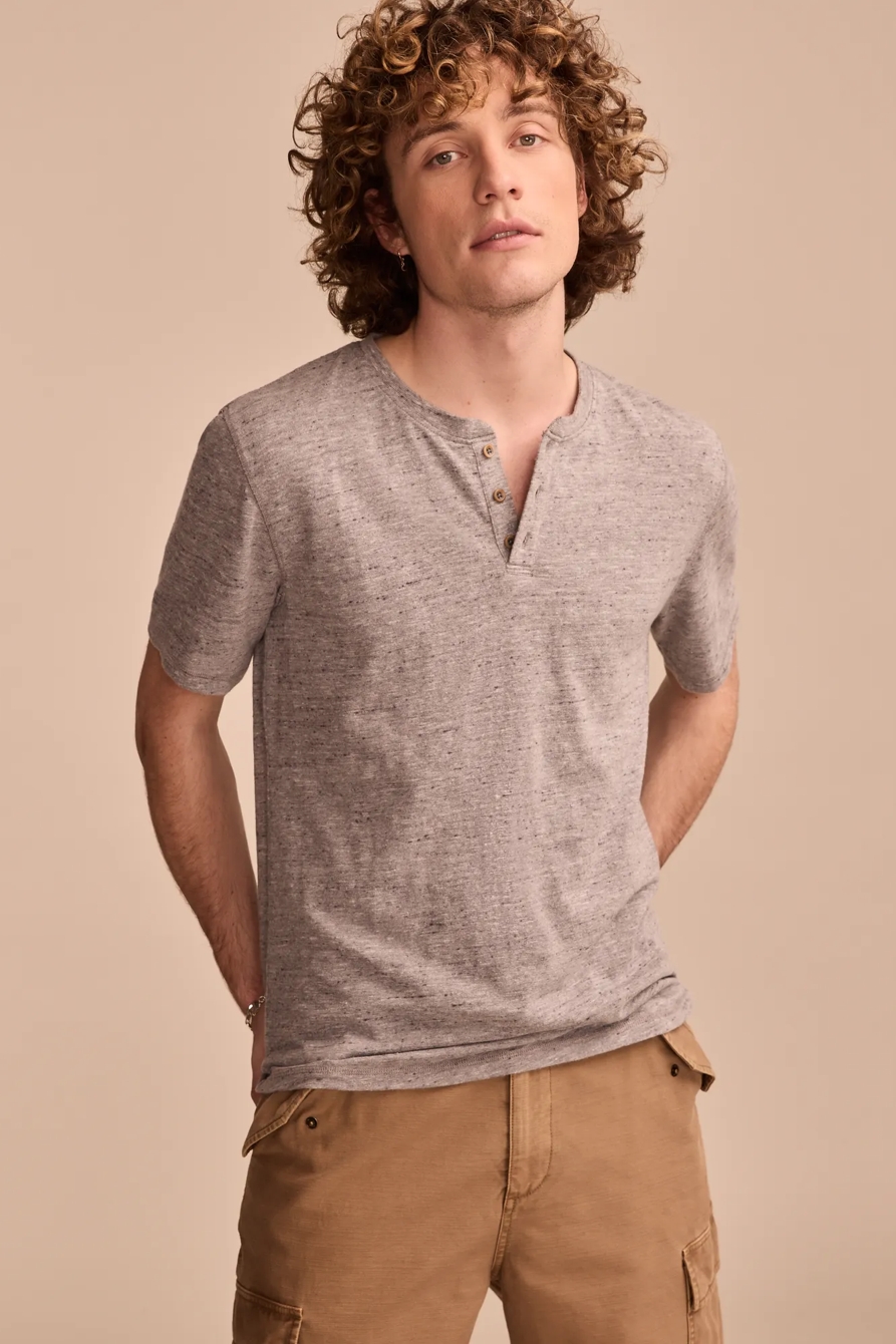 LINEN SHORT SLEEVE HENLEY, image 4