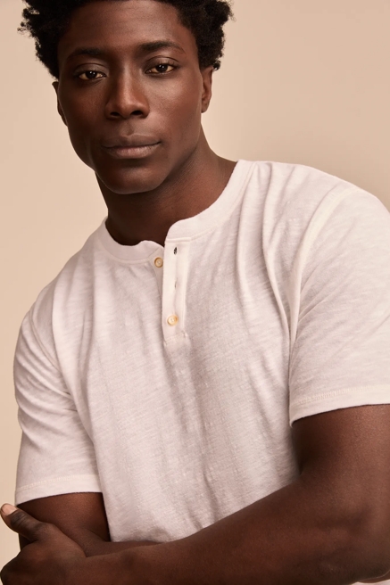 LINEN SHORT SLEEVE HENLEY, image 2
