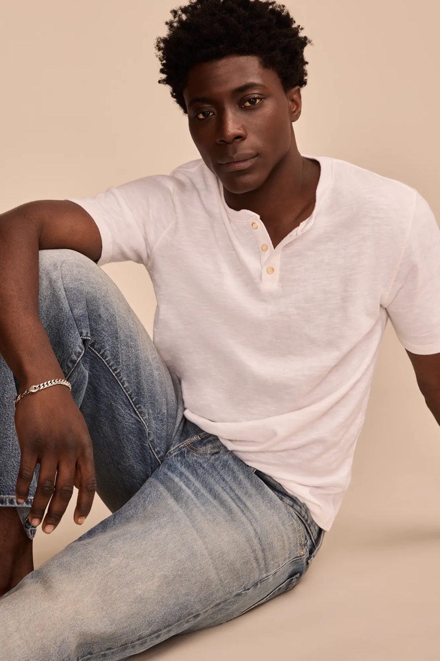 LINEN SHORT SLEEVE HENLEY, image 5