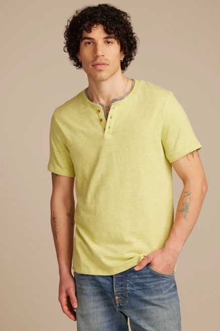 LINEN SHORT SLEEVE HENLEY, image 1