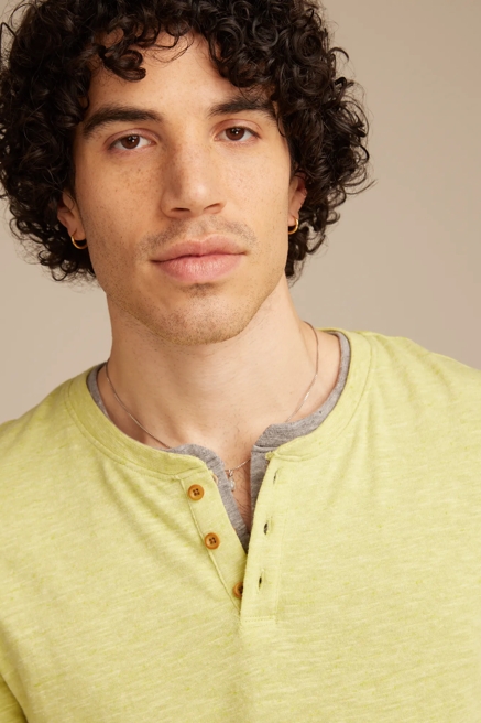 LINEN SHORT SLEEVE HENLEY, image 2