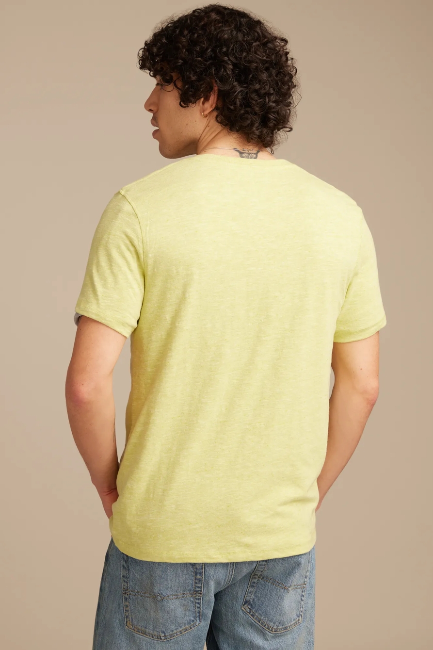 LINEN SHORT SLEEVE HENLEY, image 3