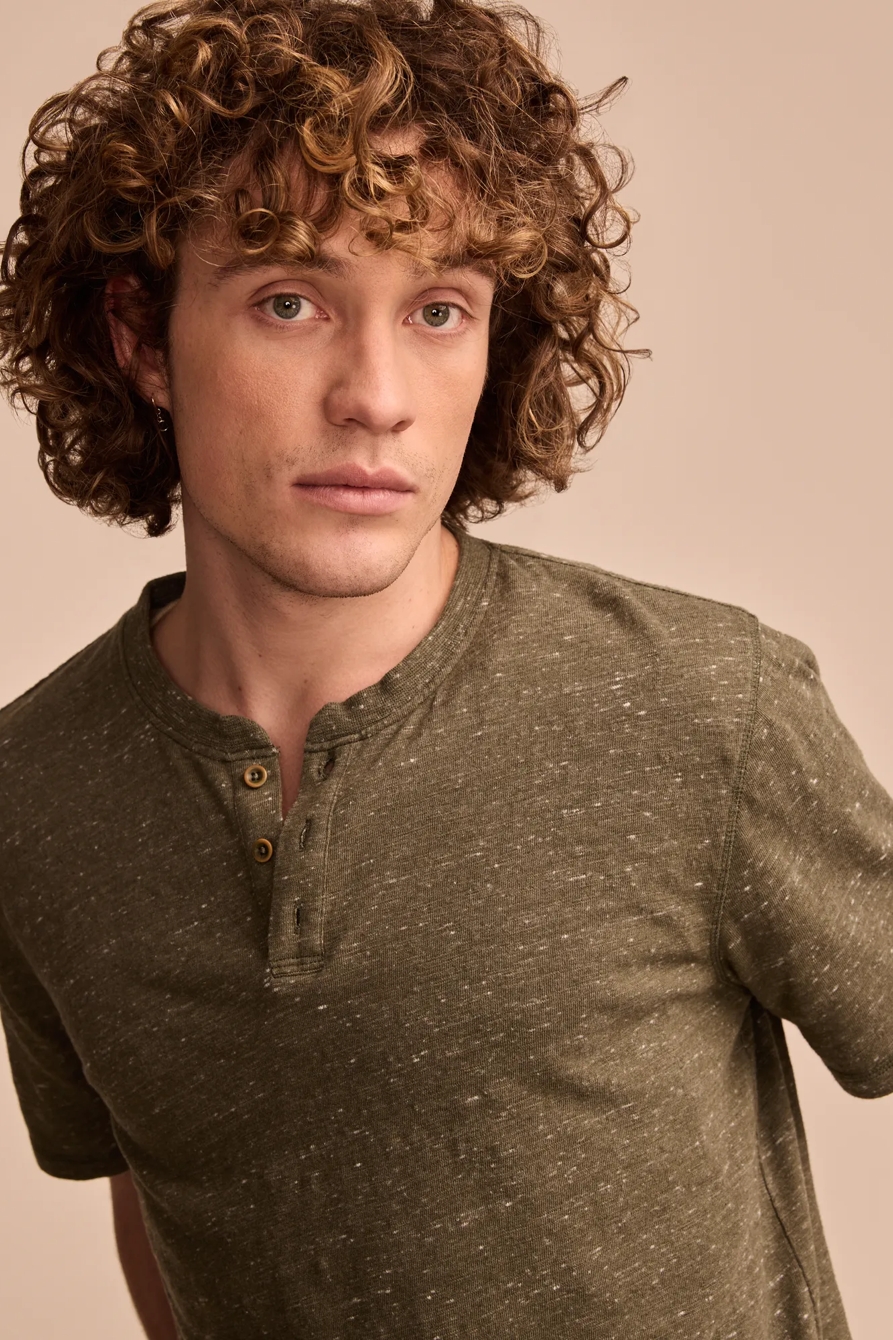 LINEN SHORT SLEEVE HENLEY, image 2