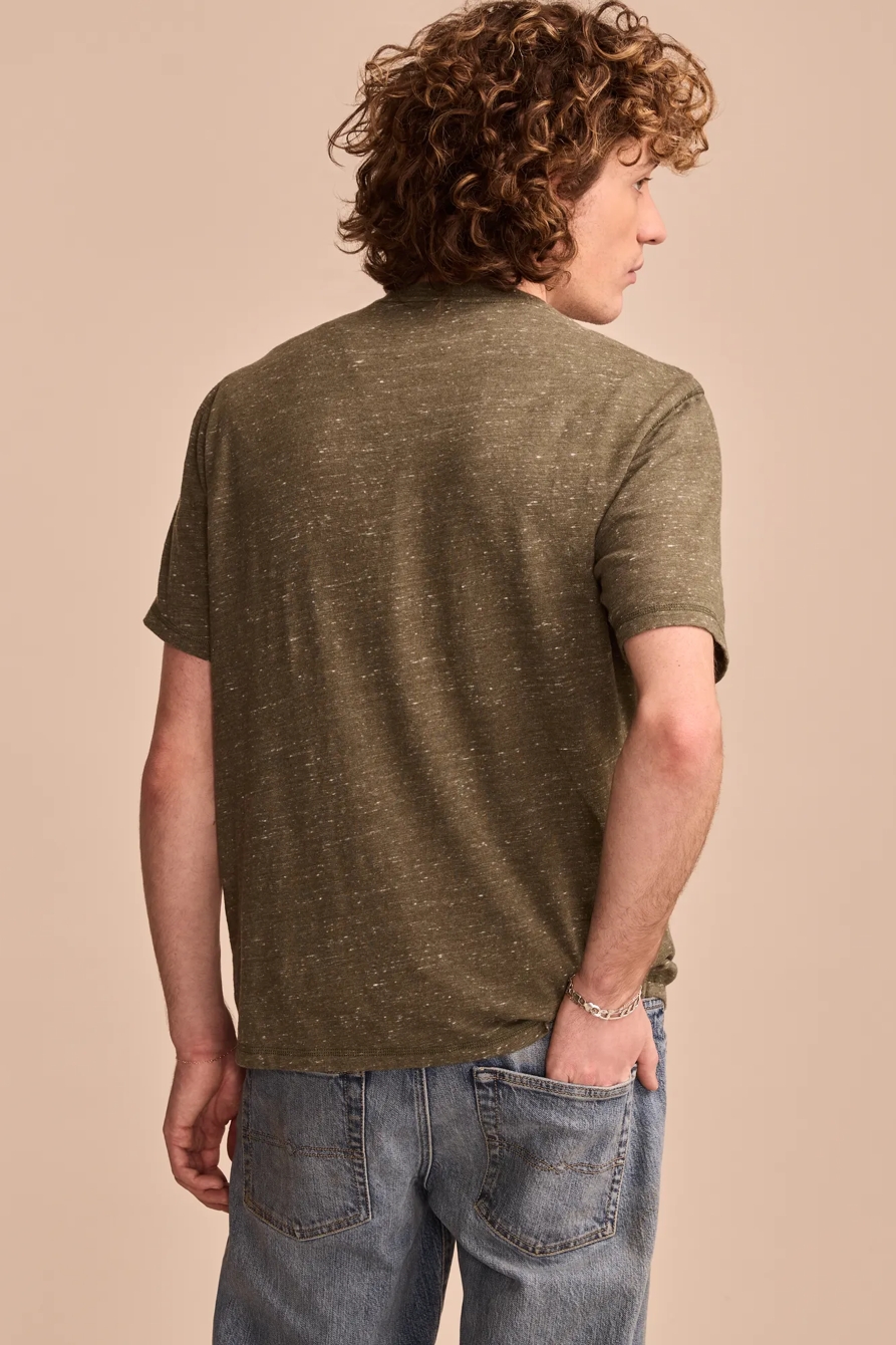LINEN SHORT SLEEVE HENLEY, image 3