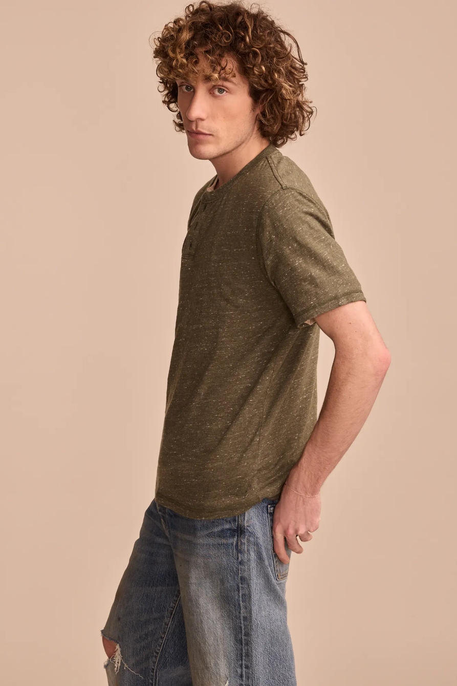 LINEN SHORT SLEEVE HENLEY, image 4